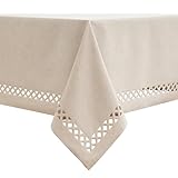 MIULEE Leinen Optik Tischdecke Beige Tischdecken 100x140cm Abwaschbar Lotuseffekt Eckig Rechteckig Tischtuch Polyester Wasserabweisend Tischwäsche Abwischbare Tafeldecke für Party Küche