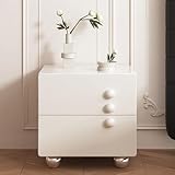 Moderner Nachttisch aus Holz mit 2 Schubladen, stilvoller Akzenttisch für Schlafzimmer, Wohnzimmer, Küche, Kugelschrankbeine, Aufbewahrungslösung
