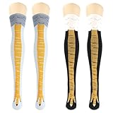 KUMSODE 2 Paar Chicken Leg Socks Hühnerfüße Socken Socken mit Hühnerbeinen Strümpfe Damen Ofenrohrsocken Iustige Strümpfe Overknee Socken Cartoon Winter Warme Socken Einheitsgröße