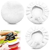 3 Pcs Lammwoll-Polierhauben für Akku Poliermaschine für Einhell CE-CB 18/254 Li & CC-PO 90 – 250 mm Polierpads für Lackpflege, Metall & Holz, Waschbar & Wiederverwendbar