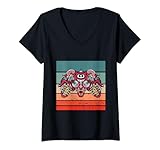 Damen Monster-Controller-Gaming-Horror-Gehirne, Augen, Krallen T-Shirt mit V-Ausschnitt