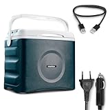 MEDION Thermoelektrische tragbare Kühlbox (25 Liter, Kühl- und Warmhaltefunktion, 12V Zigarettenanzünder 230V Netzanschluss USB - Stromversorgung, für Auto, Boot und Camping, MD10735)