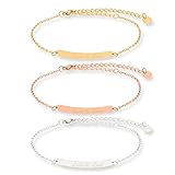 ID Armband mit Gravur | Namensarmband | Partnerarmband | Personalisiertes Geschenk zum Jahrestag Muttertag Geburtstag Hochzeit Freundinnen | 316L Edelstahl | Silber Gold Roségold