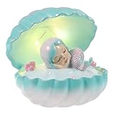 SHINEOFI Meerjungfrau-Sternenlicht Lampe mit warmem Licht Nachtlicht Tischlampe Muschel Hülse Meerjungfrau -Raumdekoration Zimmer Nachtlampe Meerjungfrau Licht kreative Nachtlampe Kunstharz