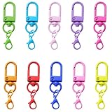 10 Pcs Schlüssel Karabiner, Bunte Hummer Haken, Schlüsselanhänger Bunt, Schlüsselanhänger Drehverschlüsse, Schlüsselanhänger DIY, Schlüsselketten Clip, für Schlüssel, Hängende Spielzeuge, DIY Zubehör