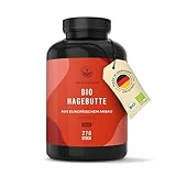 BIO HAGEBUTTEN Kapseln hochdosiert - EU Anbau - 3900mg Hagebuttenpulver BIO - 270 Kapseln - reine getrocknete Hagebutte - Ballaststoffreich - Bio Hagebuttenkapseln vegan & hochdosiert - TRUE NATURE®