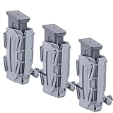3 Stück Taktische Molle 9 Mm Magazintasche Pistole Mag Halter Mit Gürtelclip for G 17 19 M9 Soft Shell Holster(Gray)