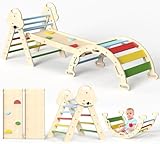 Montessori Indoor Spielset: 7-in-1 Klettergerüst mit Rutsche, Bogen & Matte für Kleinkinder und Kinder (1-3 Jahre)