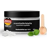 Mentholkristalle aus 100% reiner Minze 50g - Sauna Aufgussmittel für die Sauna in nachhaltiger wiederverschließbarer Dose mit Dosierlöffel - Menthol - Befreit die Atemwege & sorgt für Frischeeffekt