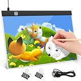 VFANDV Leuchttisch A3, Led Licht Pad Tragbare LED Dimmbar 3 Helligkeitseinstellungen Leuchtplatte mit USB Kabel Light Pad Zeichenbrett für Diamond Painting Malen Skizzieren Designen