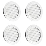 GIONAR Lüftungsgitter, Kunststoff, runde Lüftungsschlitze, 100 mm, weiß, Innenbelüftung mit schrägen Klingen, für Badezimmer, Büro, Küche