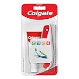 Colgate Total Reise-Set | Weiche Zahnbürste mit Zahnpasta Colgate Total | Kompakte Größe | Enthält Fluor | schützt empfindliche Zähne | Packung Bürste + Zahnpasta 20 ml