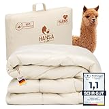 HANSA-FARM | Baby Alpaka Bio-Bettdecke 155 x 220 cm (Füllung 1.700g) - Ganzjahr - atmungsaktiv und temperaturausgleichend Vers. 1.0