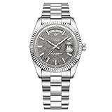 CADISEN Herren Automatikuhr, MIYOTA 8285 Bewegung Business Luxusuhr, Saphir Luxus mechanische Uhr, wasserdichte 100 Meter Edelstahluhr, Casual Hommage C8215…, GRAU, Automatische Uhr, mechanisch