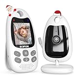 Babyphone mit Kamera Tragbares Vox-Funktion Temperatursensor Nachtsicht-Video-Babyfon 2,4 Ghz, BOIFUN Intelligentes Standby Baby monitor Gegensprechanlage Schlaflieder Lange Akkulaufzeit