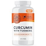 Vimergy Curcumin mit Gelbwurz Kapseln, 90 Einnahmen – Curcumin & Gelbwurz Kräuter-Zusätze – Curcuma Kapsel Flüssiger Füllung – Vegane Curcumin & Kurkuma Kapseln – Gentechnik- und Glutenfrei (270 Stk.)