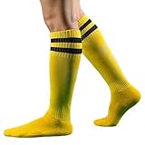 WKAYsIV Antirutsch Socken Herren Ausgefallene Socken Herren Körner Socken Norweger Socken Herren Socken Wochentage Herren Kniehohe Weiße Socken Socken Damen(Gelb,Einheitsgröße)