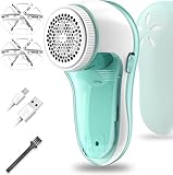 Fusselentferner Elektrisch, Fusselrasierer Elektrischer Wiederaufladbar mit 2 Ersatzrasierklinge, tragbarer Stoff-Flusenrasierer für Kleidung, Möbel, Bettwäsche, Teppich