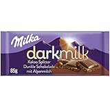 Milka Dark Milk Kakao Splitter 1x 85g I Zartherbe Alpenmilch-Schokolade I mit Kakao Nibs I Milka Schokolade aus 100% Alpenmilch I Tafelschokolade