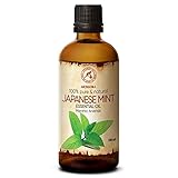 Japanisches Minzöl 100ml - Mentha Arvensis - Japanisches Heilpflanzenöl - 100% Reines & Natürliche Minz Ätherisch Öl für Haar und Körper - Aromatherapie - Aroma Diffuser - Duftlampe