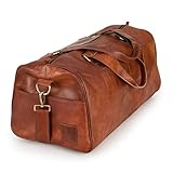 Berliner Bags Weekender Oslo Reisetasche aus Leder Damen Herren Braun Groß 45l (Braun - Cognac)