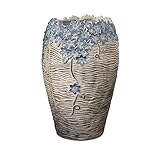 Blumentopf Garten Draußen Pflanzbehälter Pflanzgefäß Retro Kreative Dekorative Blumentöpfe Patio Balkon Hohe Blumentöpfe mit Ablaufloch Pflanztöpfe(L)