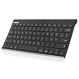 Arteck Bluethooth Tastatur, QWERTZ Deutsche Wireless Tastatur mit Rostfreier Stahl Kabellose Tastatur, für iOS iPad Pro, iPad Air, iPad Mini, Android, MacOS, Windows, Tablets, PC, Smartphone