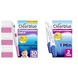 Clearblue Kinderwunsch Ovulationstest Kit Digital, 30 Tests + 1 Halterung + 2 Schnelle Erkennung Schwangerschaftstests für Ergebnisse in nur 1 Minute, Pregnancy Tests & Fruchtbarkeitstest für Frauen