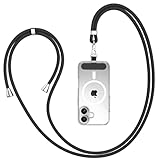 AK Handykette Universal, Handy Lanyard, Geeignet für Alle Smartphones mit 1 Stück Universelles Patch, Handyband Passend für Jede Handyhülle, Einstellbar und Abnehmbar (Schwarz)