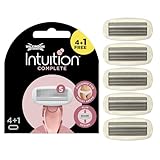 Wilkinson Sword - Intuition Complete Rasierer für Frauen, 4 + 1 gratis Ersatzklingen, Skin-Protect-Gel für sanftes Gleiten