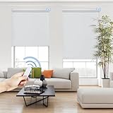 Grandekor Elektrische Rollos Innen, Verdunklungsrollo ohne Bohren mit Fernbedienung & Leiser Motor Weiß 95x200cm,Smart Rollo für Fenster Innen mit Metal Klemmträger,Thermorollo Sonnen-& Sichtschutz