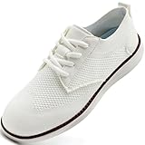 IVQDZL Sneaker Herren Anzugschuhe Sportschuhe Turnschuhe Laufschuhe Trachtenschuhe Elegante Freizeitschuhe Atmungsaktiv Business Oxford Gym Walkingschuhe Joggingschuhe Slipper Herren Weiß EU 44