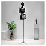 OUPAIAI Schneiderpuppe Schaufensterpuppe Damenbüste Weiblich, Schneiderbüste Warping Shoulder Design Nähtorso mit Buchenholzarmen und Abnehmbarem Kopf(Silver,B)