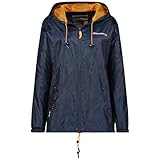 Geographical Norway Boat Lady - Winddichte Outdoor-Jacke für Frauen - Wasserdichte Jacke mit langen Ärmeln für Frauen - Regenfester Tactical Coat (Marineblau L Größe 3)