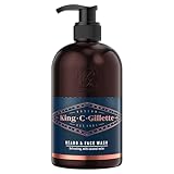 King C Gillette Bartshampoo für Herren, mit Kokosnusswasser, Arganöl und Avocadoöl, 350 ml