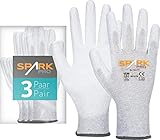 ACE Spark Pro Antistatik-Handschuh - 3 Paar Schutz-Handschuhe für PC & Elektronik - EN 388/16350-09/L (3er Pack)