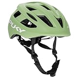 PUKY Helmet S Grün | Kinder Fahrradhelm 48-55 cm | Leichtgewicht 220g | Maximaler Schutz & Belüftung | 360° Sichtbarkeit durch Licht-Modul | Ideal für Sicherheit und Komfort auf dem Fahrrad