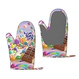 Silikon-Ofenhandschuhe, hitzebeständig, Grillhandschuhe, rutschfester Griff, Ofenhandschuhe, Süßigkeiten, Ofenhandschuhe, weiche Backhandschuhe, wasserdicht, rutschfest, Küchenhandschuhe zum Backen