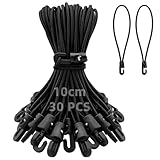 Obidodi Spanngummi mit Haken 10cm, 30 Stück Expander mit Haken, Planenspanner Zeltgummis, Gummispanner für Netze, Banner, Camping, Schwarz