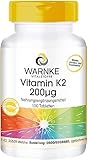 Vitamin K2 200μg - 100 Tabletten - natürliches Menaquinon MK-7 - hochdosiert & vegan | Warnke Vitalstoffe - Deutsche Apothekenqualität