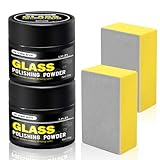 Glaspolitur, 2PCS Polierpulver glas, Glaskratzer Entferner, Feines Polierpulver, Glas Kratzer Reparatur, Glasscheibenentferner für Windschutzscheibe Heck oder Seitenfenster