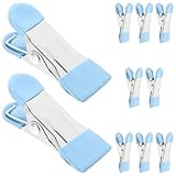 LOPUNER 10 Stück Edelstahl Wäscheklammern Clips Mehrzweck Taschenclips für Lebensmittel Outdoor und Kleidung Leicht und Sicher 2,17 Zoll Hellblau