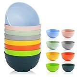 Berglander Plastik Schüssel Set 8 Farben 760 ml, wiederverwendbar und langlebig, Besteck für Suppe, Müsli, Ramen, Salat, Abendessen, Popcorn, BPA frei, mikrowellenfest, spülmaschinenfest