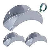 Relaxdays Schlauchhalter Wand 3er Set, für 30 m 1/2' Schlauch, Gartenschlauch Halterung, Schlauchaufhängung Metall, grau