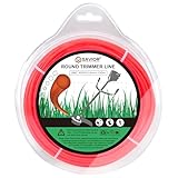 Savior Rasentrimmer Faden 2,0 mm x 150m Mähfaden Trimmerschnur Trimmerfaden Nylon Rasentrimmerspulen Faden Freischneider Fäden für Rasen Unkraut 2,0 mm (0,08') x 150m Rund, Orange