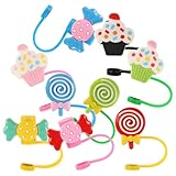 BESPORTBLE 9 Stück Teiliges Wiederverwendbarer Süßer Trinkhalm schutzkappen mit Luftdichtem Spritzwassergeschütztem Verschluss Leichte Dekorative Strohhalm topper für Outdoor aktivitäten und