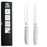 GEHRING Solingen Tranchierset Serie Hugo I Messerset mit Fleischgabel und Schinkenmesser I rostfreier Edelstahl I Tranchierbesteck 15 cm I Made in Germany