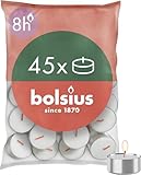 Bolsius D-light Teelichter - 45 Stück - im Beutel - Länge Brenndauer 8 Stunden - Dekorative Haushaltkerzen - Weiß - Enthält Natürliches Pflanzenwachs - Ohne Palmöl