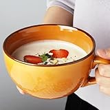 Disoza Groß Kaffeetasse XXL Tasse Keramik 700ml Jumbotasse mit Henkel für Kaffee, Tee, Suppe, Müsli - Porzellan Kaffeebecher Schale Schüssel mit Griff