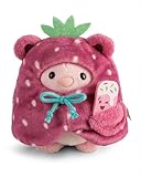 NICI Kuscheltier Hase Pibu 8cm mit Softeis & Erdbeerkostüm in Geschenkbox - rosa - Stofftier aus weichem Plüsch, niedliches Plüschtier zum Kuscheln und Spielen, für Kinder & Erwachsene - 61652